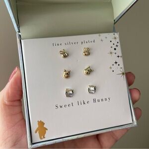 disney winnie the pooh earring studs 3 pack